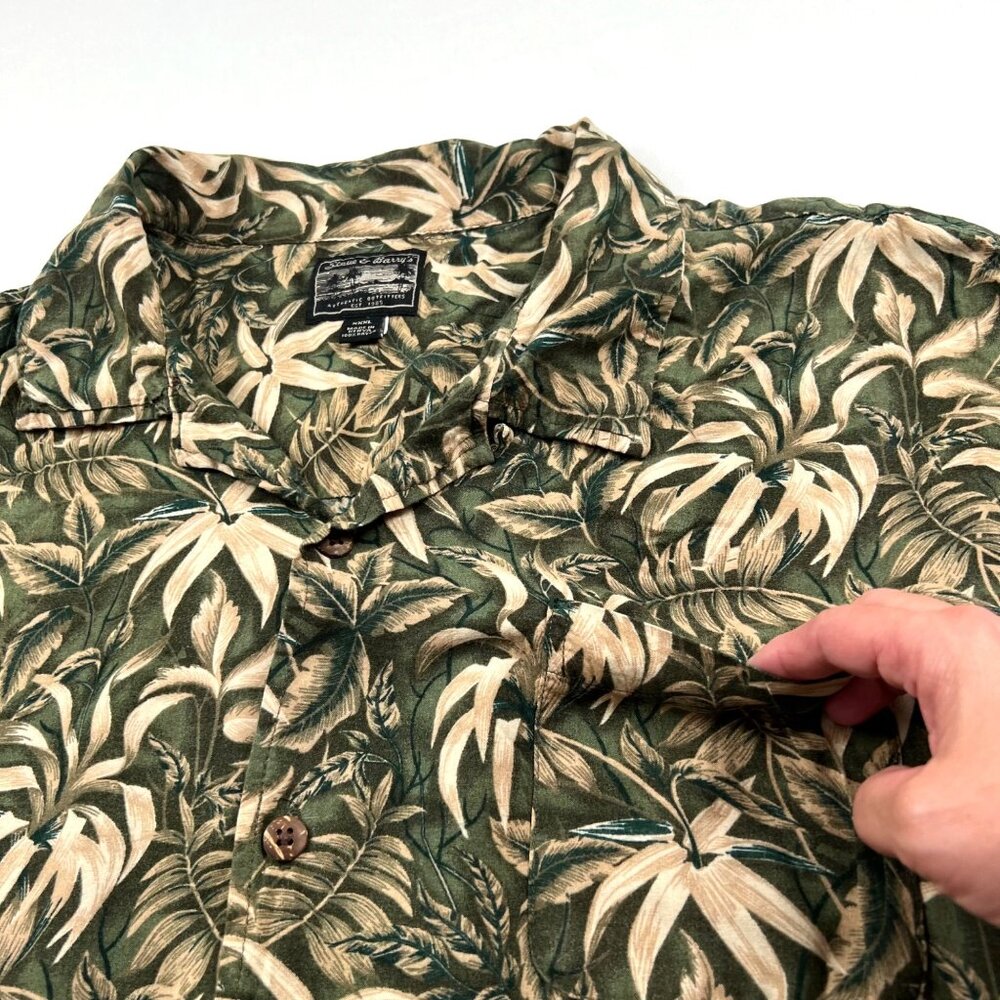 Steve and Barrys Tropical Print Mens Short Sleeve Button Down Shirt XXXL or 3XL - Picture 3 of 9